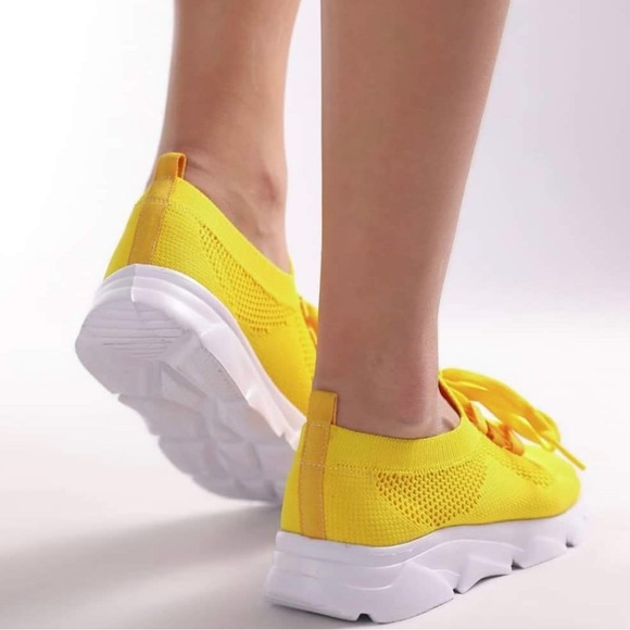 Sunshine Yellow super cute athletic running shoes - Picture 3 of 3